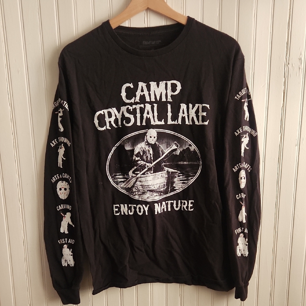 Camp Crystal Lake Black Long Sleeve Shirt M